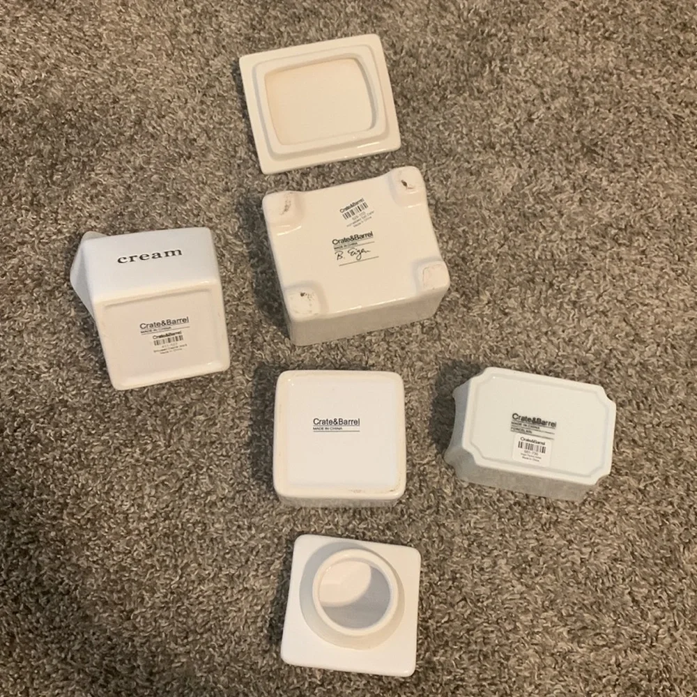Crate & Barrel set kitchen coffee set